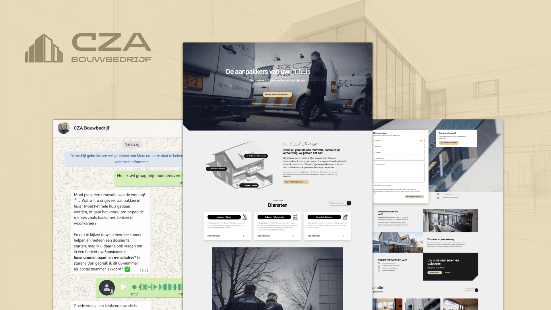 CZA Bouwbedrijf case study by Weblyfe